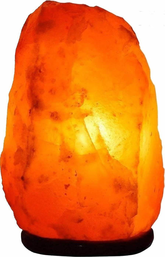 Himalayan Salt Lamp with Dimmer Switch - Natural Crystal Rock Night Light for Home Decor - Hand Carved Salt Lamp with Wooden Base - Soothing Amber Glow Night Light & Gifts - zenfulharmony.com