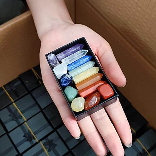 Chakra Crystal Stones Healing Kit, Healing Crystal Wands Crystals Points Reiki, 7 Chakra Set Tumbled Stones Reiki Chakra Meditation Therapy - zenfulharmony.com