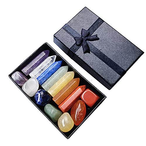 Chakra Crystal Stones Healing Kit, Healing Crystal Wands Crystals Points Reiki, 7 Chakra Set Tumbled Stones Reiki Chakra Meditation Therapy - zenfulharmony.com