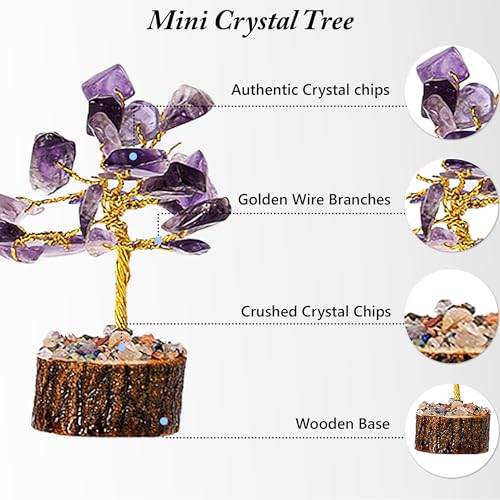 Crystal Tree Gift for Women - Set of 12 Handcrafted Tree of Life Chakra Healing Crystals & Stones for Positive Energy, Good Luck - Perfect Home and Office Decor - Birthday Gifts for Mom & Dad - zenfulharmony.com