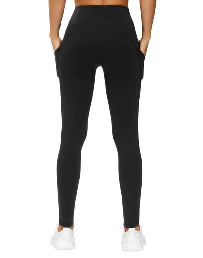 THE GYM PEOPLE Thick High Waist Yoga Pants with Pockets, Tummy Control Workout Running Yoga Leggings for Women (Large, Black) - zenfulharmony.com