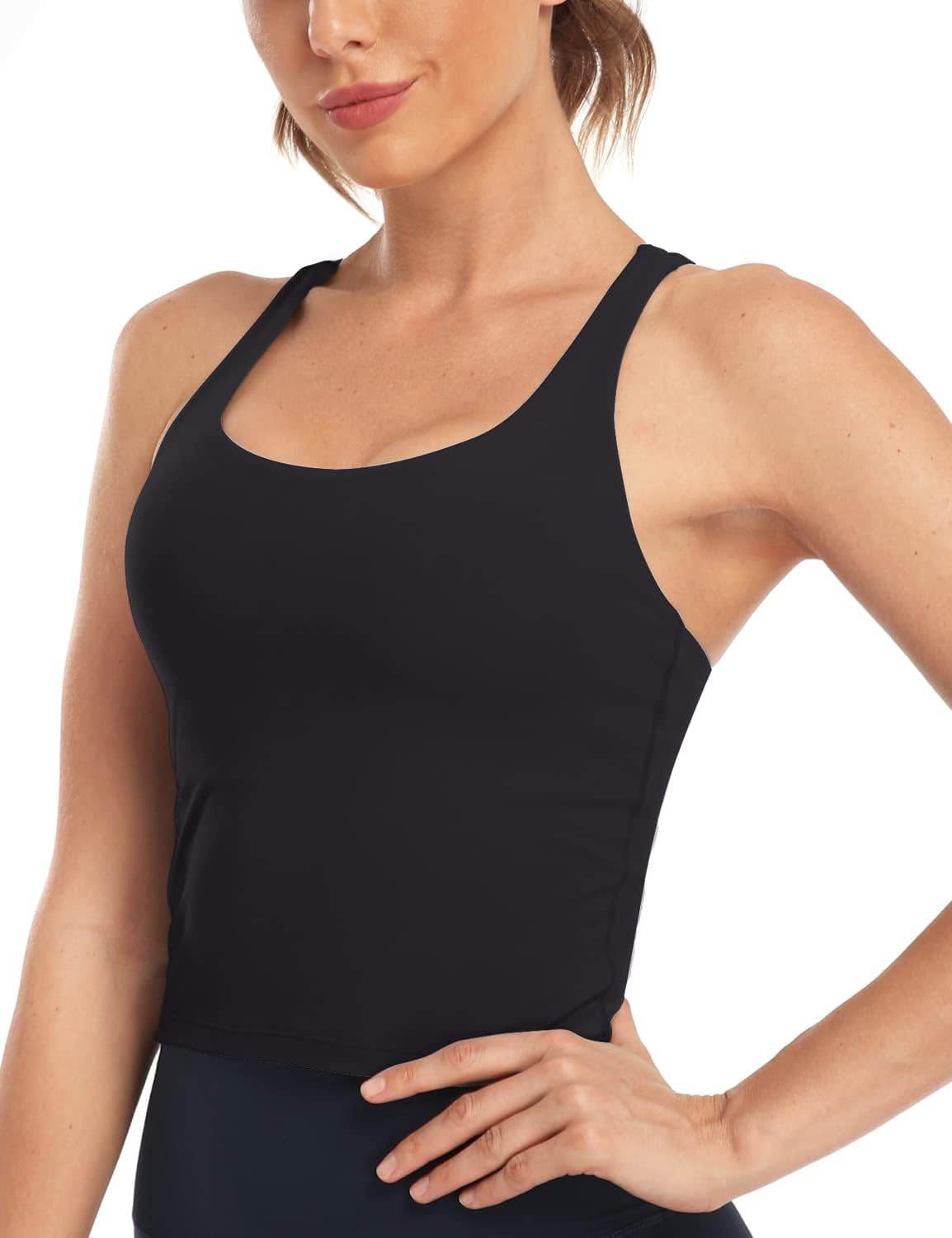 HeyNuts Longline Zeal Bras Medium Impact Wirefree Sports Bras Workout Tank Tops with Removable Pads, A-D Cups - zenfulharmony.com