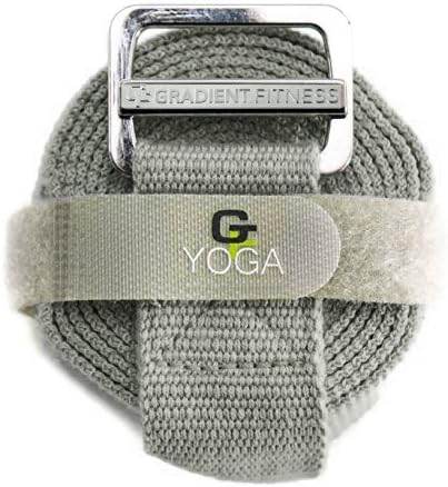 Gradient Fitness Yoga Strap, Friction-Less Easy-Feed Buckle, Super Soft Cotton/Polyester Blend Webbing, Free eGuide. (8 Feet) - zenfulharmony.com