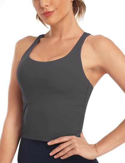 HeyNuts Longline Zeal Bras Medium Impact Wirefree Sports Bras Workout Tank Tops with Removable Pads, A-D Cups - zenfulharmony.com