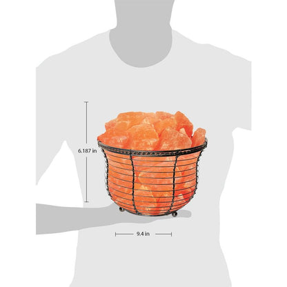 Natural Himalayan Salt , Tall Round Metal Basket lamp with Dimmer Switch | 8-10 lbs - zenfulharmony.com
