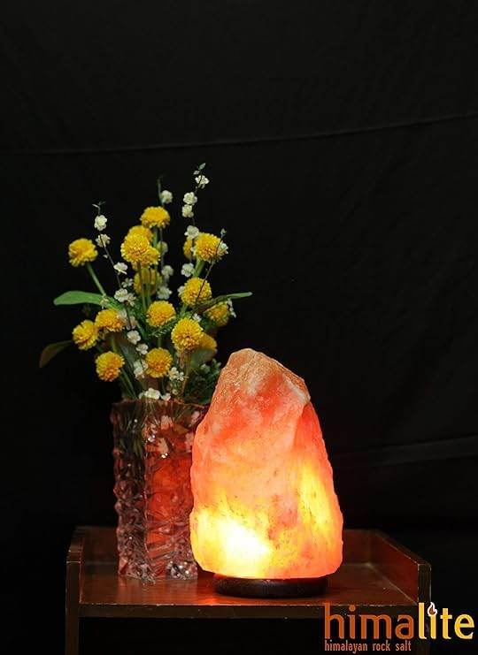 Big Himalayan Salt Lamp with Wooden Base Dimmer | Perfect for Night Light | Pink Salt Lamp | Hand Crafted Lamp with Wooden Base and Dimmer Switch | Crystal Rock Lamp - zenfulharmony.com