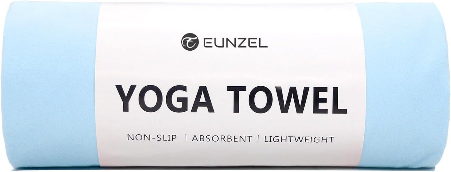 Eunzel 2 Pack Hot Yoga Towel Non Slip Yoga Mat Towel Non-Slip Sweat Absorbent Microfiber Towel for Hot Yoga, Pilates and Workout 72" x 26.5", Blue/Purple - zenfulharmony.com