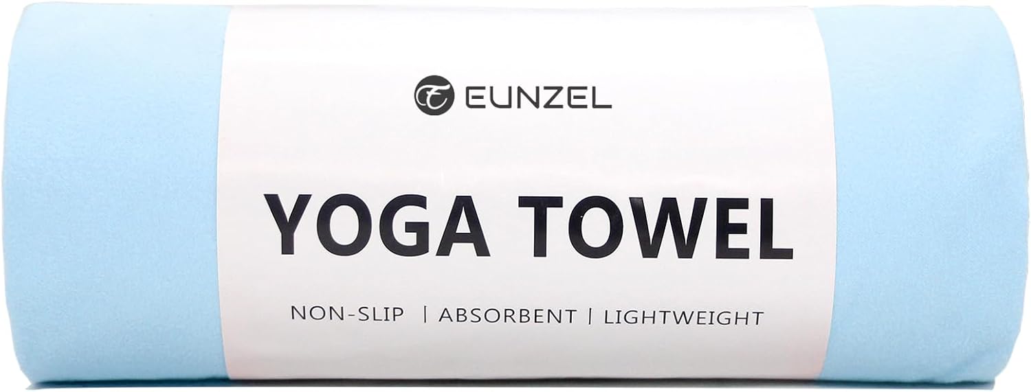 Eunzel 2 Pack Hot Yoga Towel Non Slip Yoga Mat Towel Non-Slip Sweat Absorbent Microfiber Towel for Hot Yoga, Pilates and Workout 72" x 26.5", Blue/Purple - zenfulharmony.com
