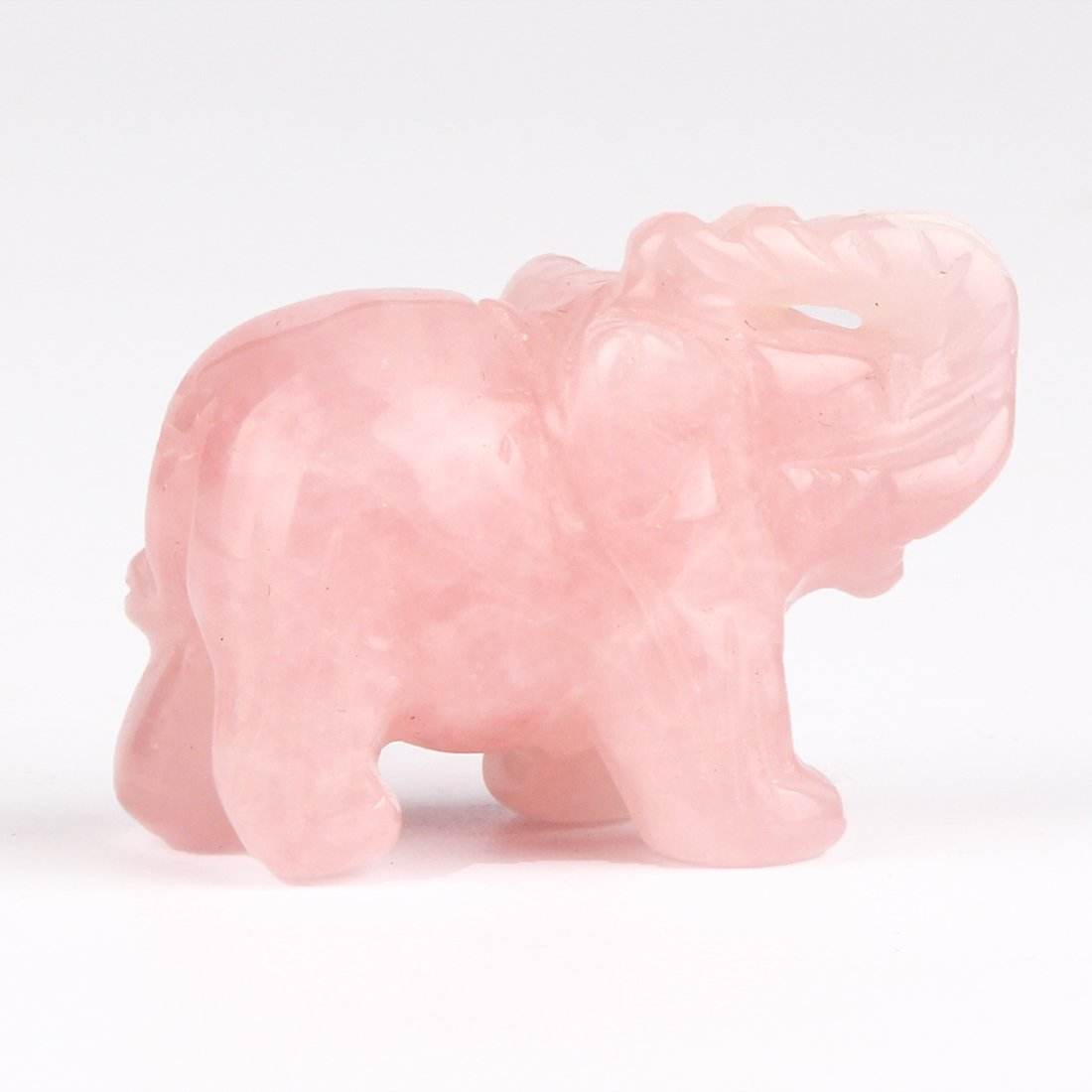 Natural Rose Quartz Elephant Statue Crafts Healing Crystal Stone Carved Figurine Chakra Reiki (Rose Quartz) - zenfulharmony.com