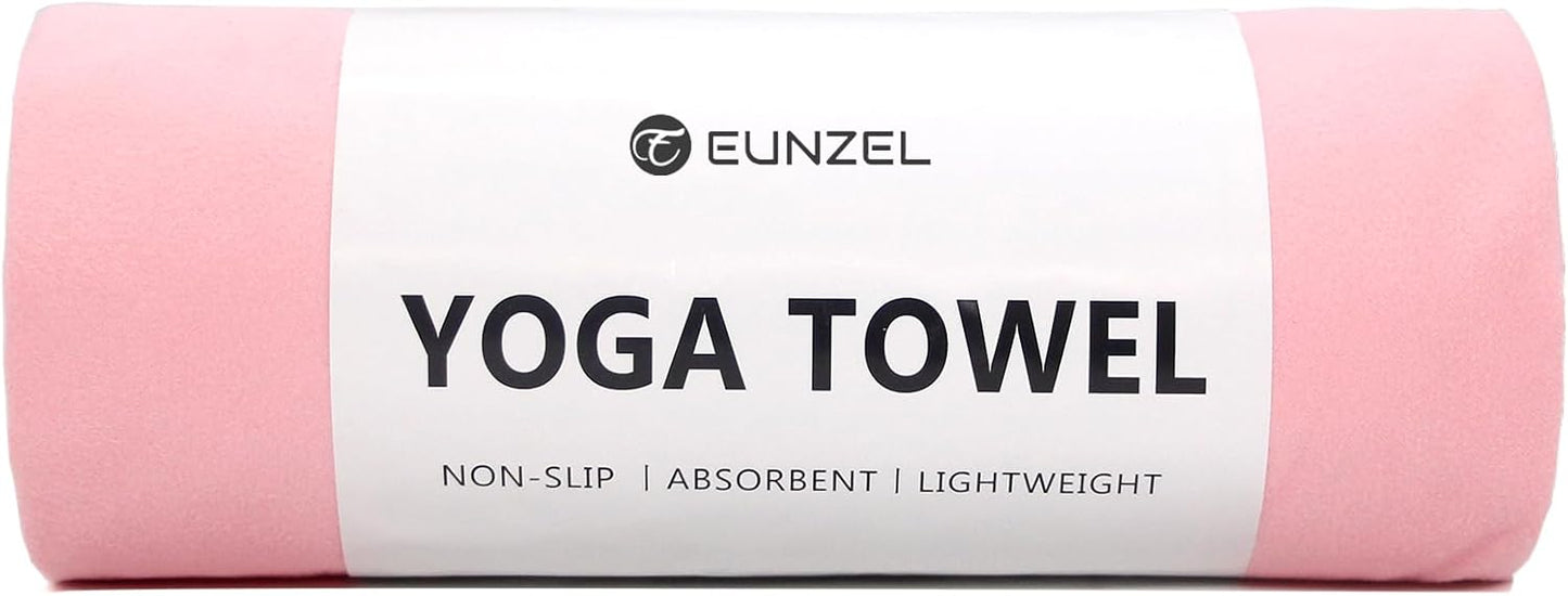 Eunzel 2 Pack Hot Yoga Towel Non Slip Yoga Mat Towel Non-Slip Sweat Absorbent Microfiber Towel for Hot Yoga, Pilates and Workout 72" x 26.5", Blue/Purple - zenfulharmony.com
