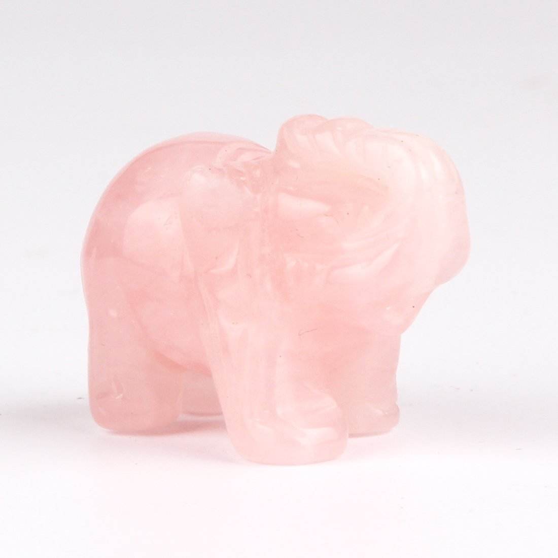 Natural Rose Quartz Elephant Statue Crafts Healing Crystal Stone Carved Figurine Chakra Reiki (Rose Quartz) - zenfulharmony.com