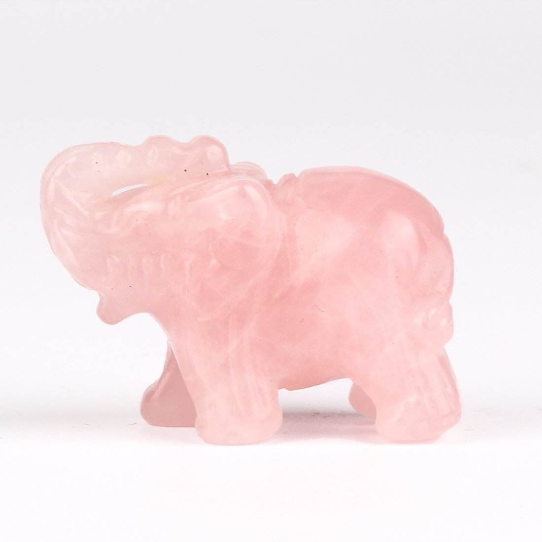 Natural Rose Quartz Elephant Statue Crafts Healing Crystal Stone Carved Figurine Chakra Reiki (Rose Quartz) - zenfulharmony.com