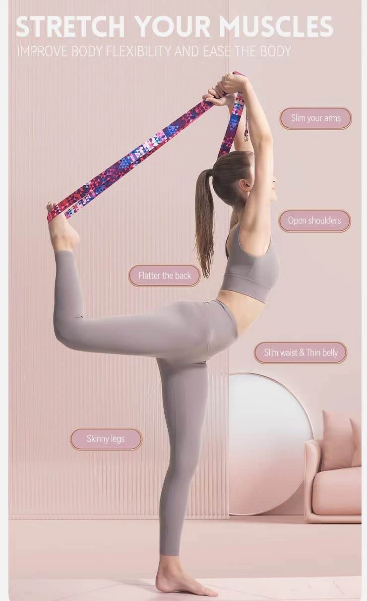 Aozora Yoga Strap for Stretching Yoga Bands Yoga Belt Pilates Straps with Extra Safe Adjustable D-Ring Buckle, 8 feet Non-Elastis Yoga Accessories for Pilates (Celestial-3 pack) - zenfulharmony.com