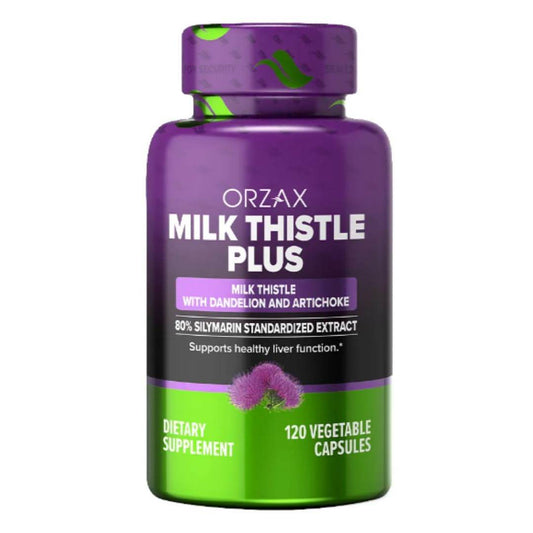 ORZAX Milk Thistle 250 mg - Herbal Supplement with 80% Silymarin Supplement, Dandelion, Artichoke Extract - Halal and Dairy-Free - 120 Vegetable Capsules - zenfulharmony.com