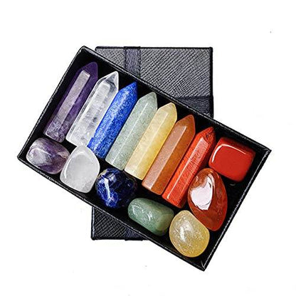 Chakra Crystal Stones Healing Kit, Healing Crystal Wands Crystals Points Reiki, 7 Chakra Set Tumbled Stones Reiki Chakra Meditation Therapy - zenfulharmony.com
