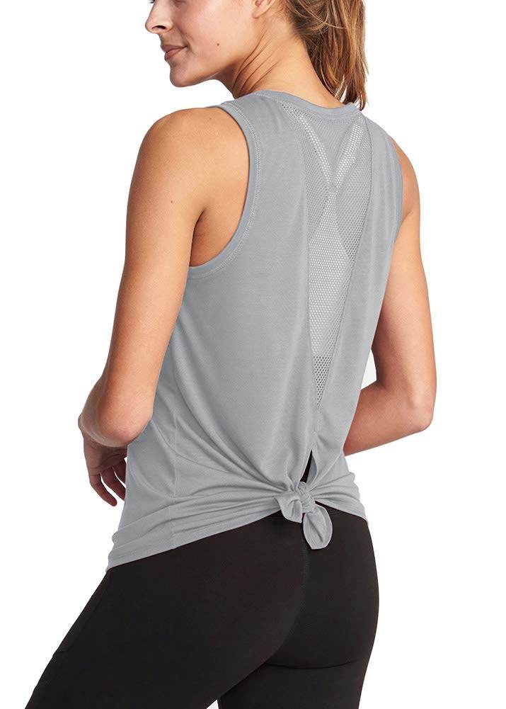 Bestisun Workout Shirts Athletic Tank Tops Workout Tank Tops Backless Tops Workout Shirts for Women Gray S - zenfulharmony.com