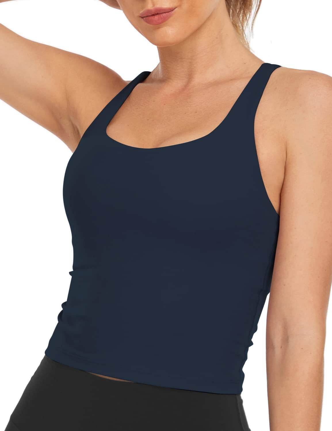 HeyNuts Longline Zeal Bras Medium Impact Wirefree Sports Bras Workout Tank Tops with Removable Pads, A-D Cups - zenfulharmony.com