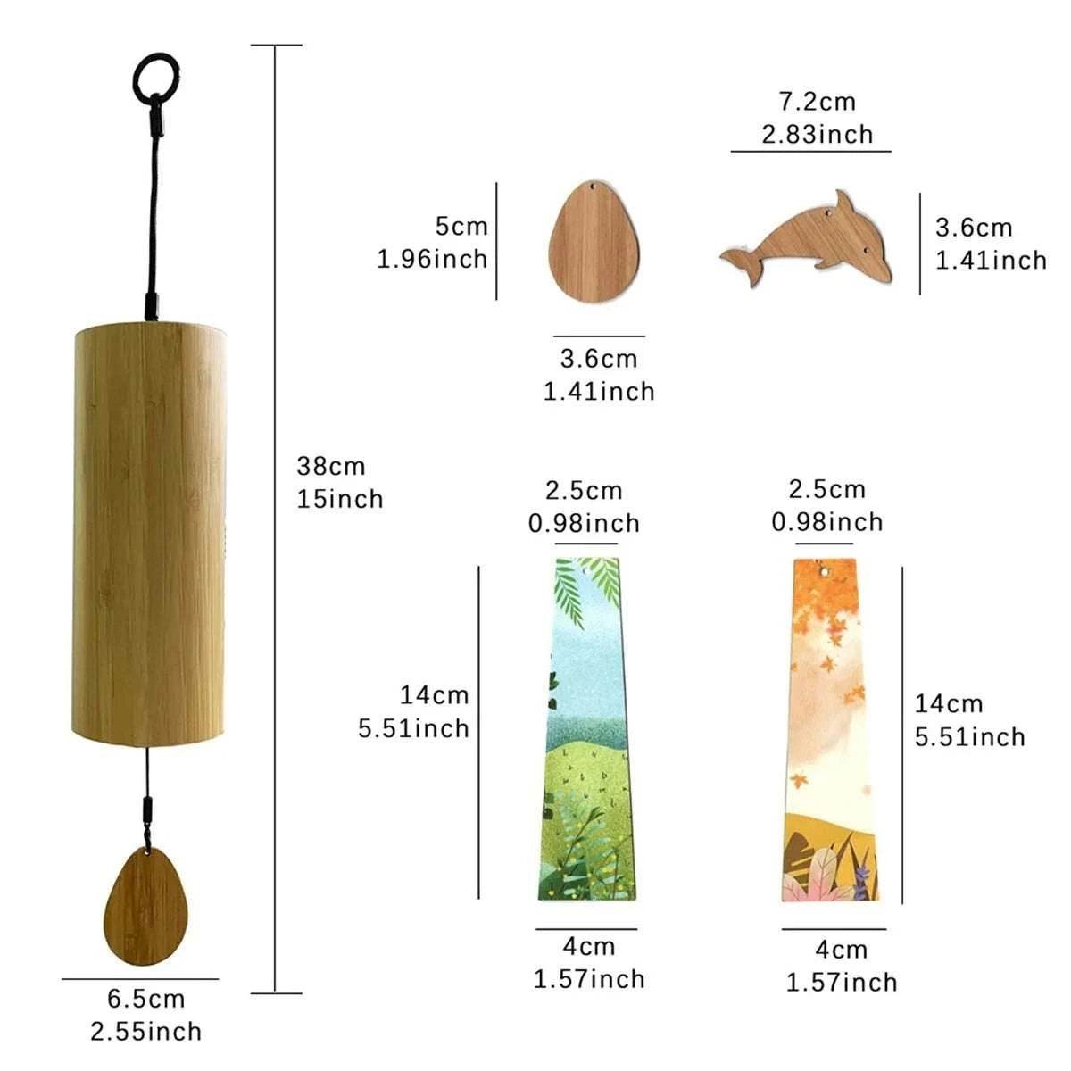 Bamboo Wind Chimes Set Wind Windchimes 8 Tone Rods Windchimes - zenfulharmony.com