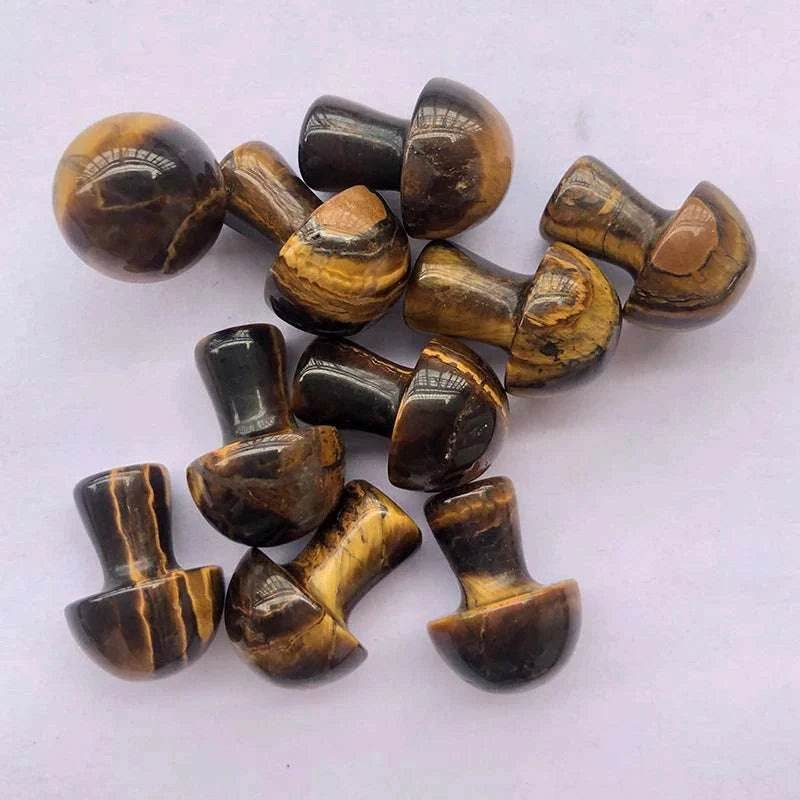 10 pcs Mini Mushroom Figurine Garden Decoration crystal Mineral Craft Natural Stone Healing specimen , meditation Home Decor - zenfulharmony.com