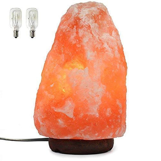 7 Inch Himalayan Salt Lamp with Dimmer Cord - Night Light Natural Crystal Rock Classic Wood Base Authentic from Pakistan - zenfulharmony.com