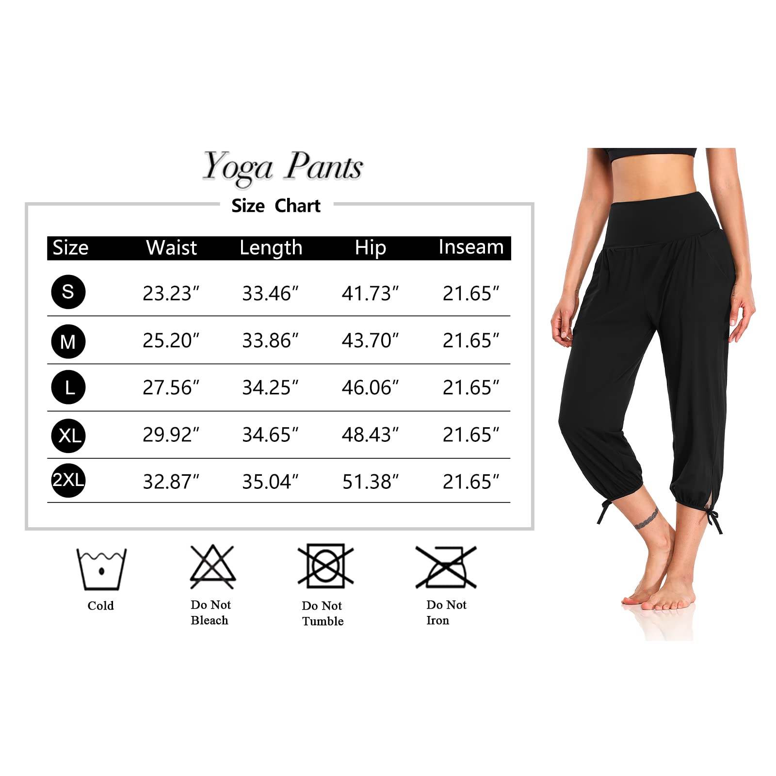 DIBAOLONG Womens Yoga Pants Capri Loose Workout Sweatpants Comfy Lounge Joggers with Pockets Black XL - zenfulharmony.com