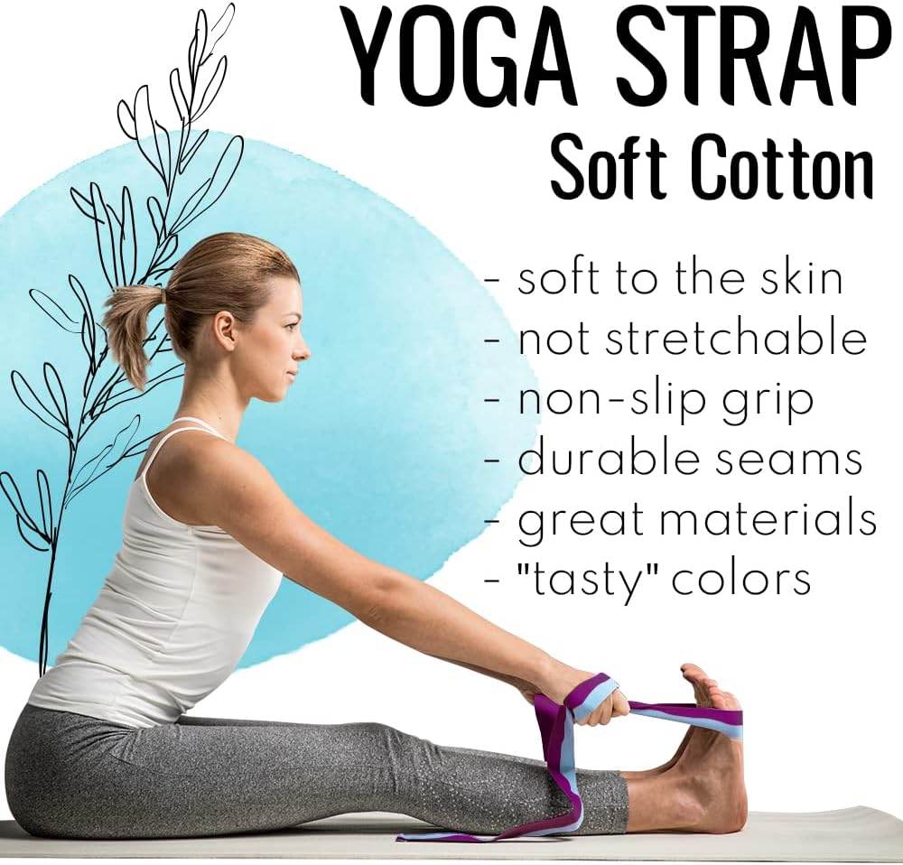 TECEUM Yoga Strap & Mat Strap – 2 IN 1 – Cotton – 6 ft 8 ft 10 ft (30+ colors) – Adjustable Non-Slip Belt for Yoga, Pilates, Stretching, Physiotherapy, Fitness & Home Workout – For Carrying Mats - zenfulharmony.com