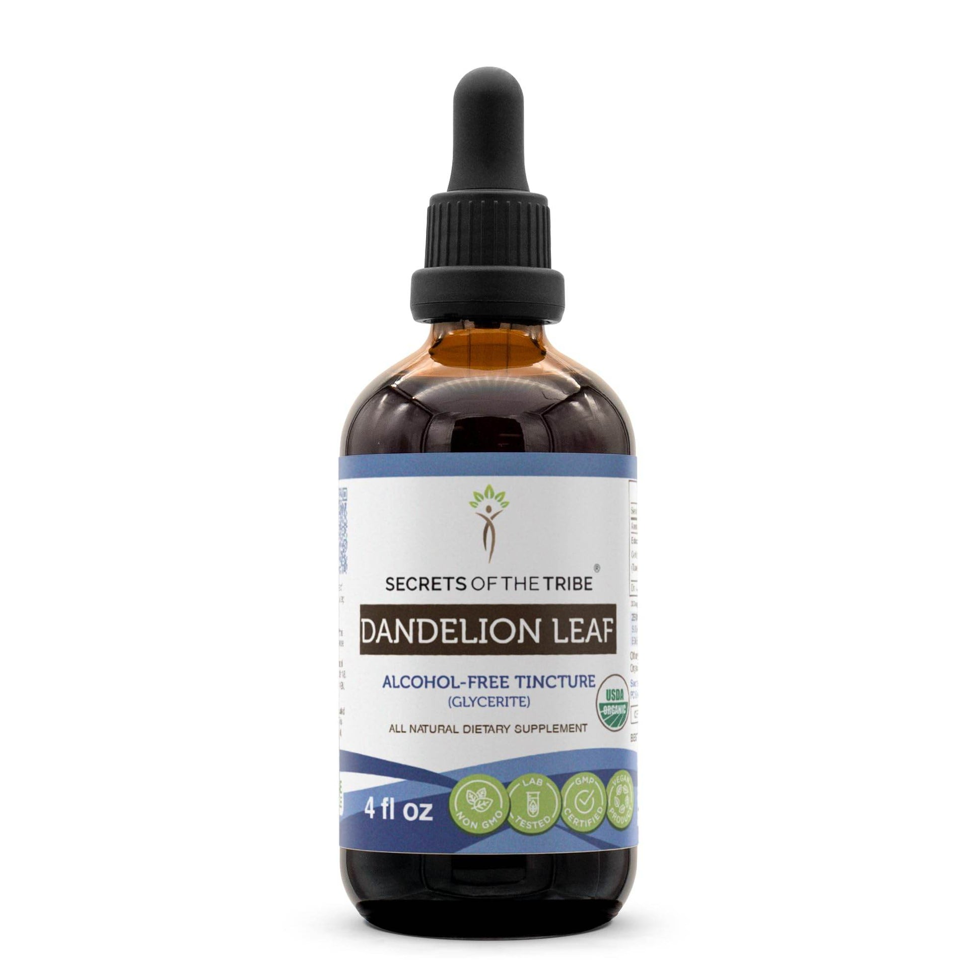 Secrets of the Tribe Dandelion Leaf USDA Organic | Alcohol-Free Extract, High-Potency Herbal Drops | Made from 100% Certified Organic Dandelion Leaf (Taraxacum Officinale) Dried Leaf 4 fl oz - zenfulharmony.com