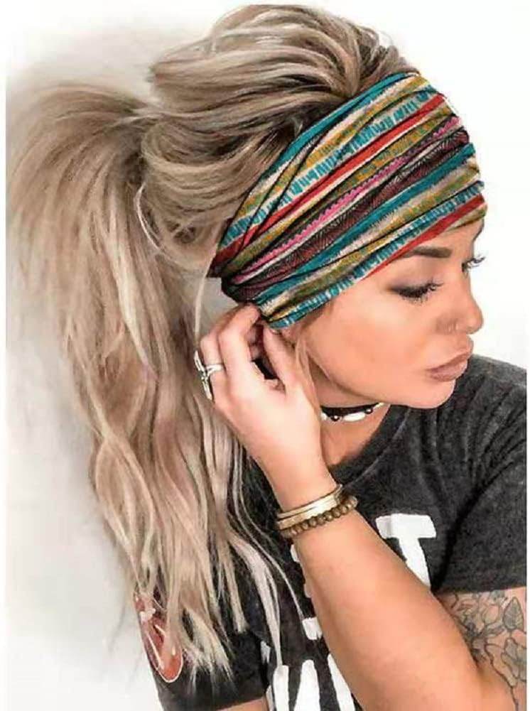 K-Elewon 3 Pack Women Wide Elastic Head Wrap Headband Sports yoga Hair Band - zenfulharmony.com