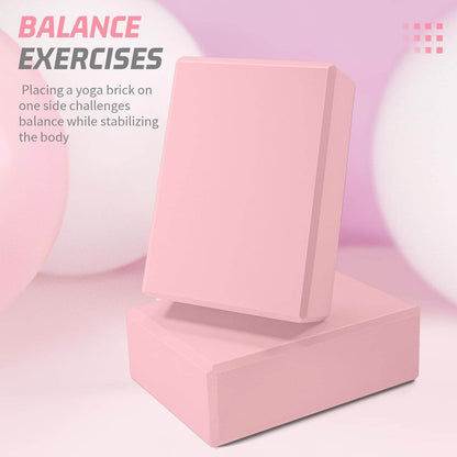 Biguphate Yoga Blocks 2 Pack, EVA Foam Yoga Block Supportive Latex-Free, Non-Slip Exercise Blocks, Yoga Accessories for Pilates, Meditation, Balance, Stretching and Deep Poses - zenfulharmony.com