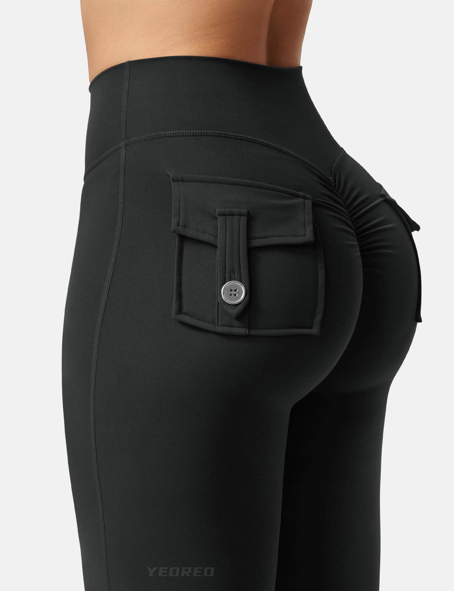 YEOREO Flare Leggings with Pockets for Women Brittany Leggings Workout Leggings for Women Butt Lifting Gym Yoga Leggings Black M - zenfulharmony.com