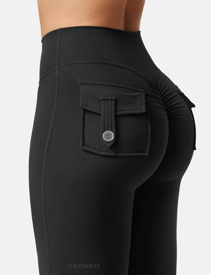 YEOREO Flare Leggings with Pockets for Women Brittany Leggings Workout Leggings for Women Butt Lifting Gym Yoga Leggings Black M - zenfulharmony.com