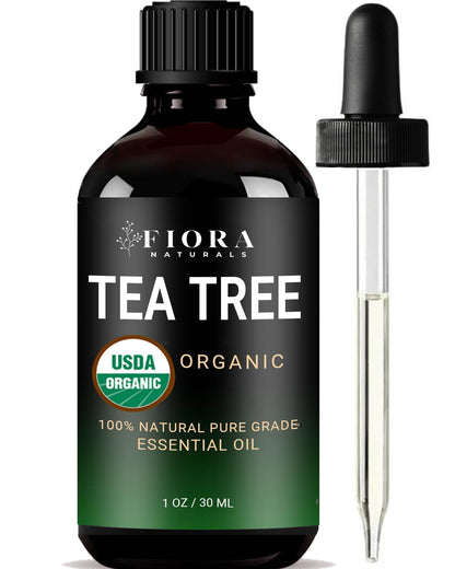 Tea Tree Essential Oil by Fiora Naturals- 100% Pure Organic Oil, for Face, Hair, Skin, Acne, Scalp, Foot and Toenails. Melaleuca Alternifolia, 1 oz /30ml - zenfulharmony.com