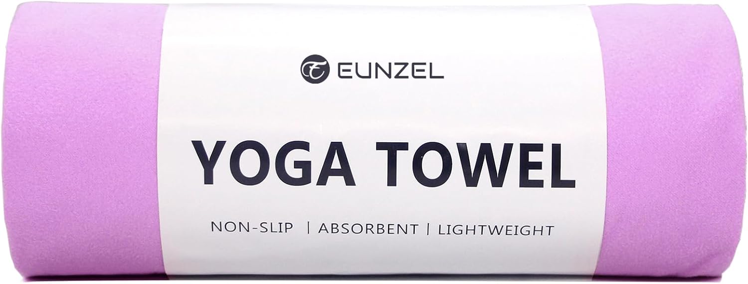 Eunzel 2 Pack Hot Yoga Towel Non Slip Yoga Mat Towel Non-Slip Sweat Absorbent Microfiber Towel for Hot Yoga, Pilates and Workout 72" x 26.5", Blue/Purple - zenfulharmony.com