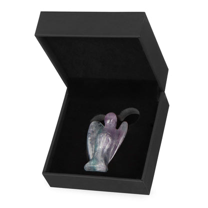 Artistone 2.0" Rainbow Fluorite Crystal Guardian Angel Statues and Figurines,Hand Carved Gemstone Pocket Peace Prayer Healing Angel Stone Decor Figurine Gift for Women - zenfulharmony.com