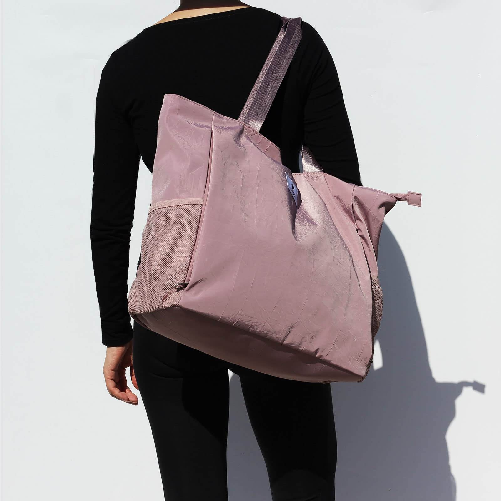 ESVAN Yoga Mat Bag Yoga Tote Carrier Shoulder Bag Carryall Tote for Office,Yoga,Pilates,Travel,Beach and Gym (B pinkish purple) - zenfulharmony.com