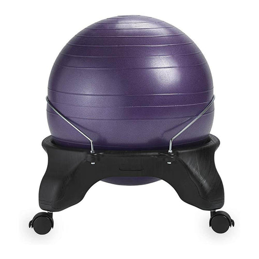 Gaiam Classic Backless Balance Ball Chair – Exercise Stability Yoga Ball Premium Ergonomic Chair for Home and Office Desk with Air Pump, Exercise Guide and Satisfaction Guarantee, Purple - zenfulharmony.com