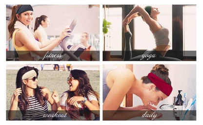 Huachi Non Slip Headbands for Fashion Workout Yoga Sports Exercise Sweatbands Summer Accessories Elastic Bands - zenfulharmony.com