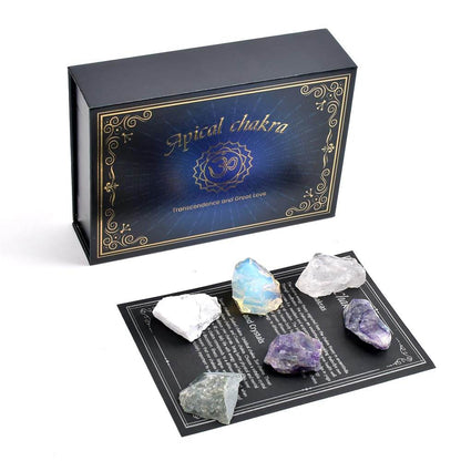 Chakra Crystals Gift Set, 6 pcs Chakra Healing Crystals with Chakra Stones Box Set Chakra Stones Healing Stones for Beginners Meditation, Yoga, Wicca, Birthday Gifts (Apical Chakra) - zenfulharmony.com