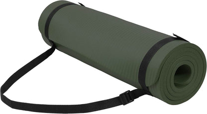 Yoga Mat, 1/2-Inch Extra Thick High Density Exercise Mat, Anti-Tear Exercise Yoga Mat with Carrying Strap, Suitable for Various Yoga Exercises - zenfulharmony.com