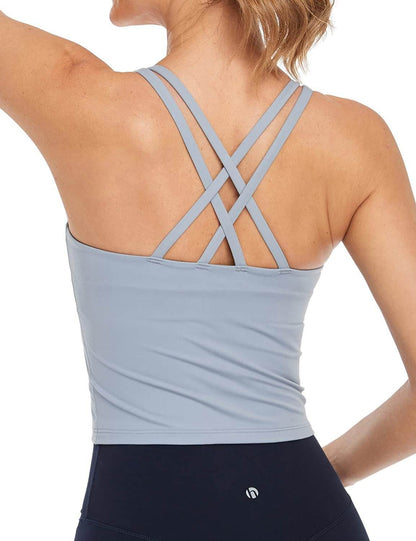 HeyNuts Longline Zeal Bras Medium Impact Wirefree Sports Bras Workout Tank Tops with Removable Pads, A-D Cups - zenfulharmony.com