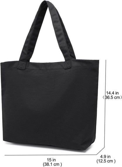Moyaqi Canvas Tote Bag with Yoga Mat Carrier Pocket Carryall Shoulder Bag for Office, Workout, Pilates, Travel, Beach and Gym - zenfulharmony.com
