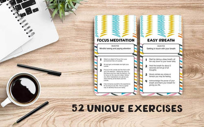 Allura & Arcia 52 Stress Less & Self Care Cards - Mindfulness & Meditation Exercises - Anxiety Relief & Relaxation - zenfulharmony.com