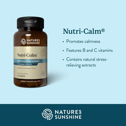 Nature's Sunshine Nutri-Calm - Herbal Stress Relief Supplement, Natural Relief for Adults, Happy Pills for Stress, Sleep & Mood Support, Mood Boost - 100 Tablets - zenfulharmony.com