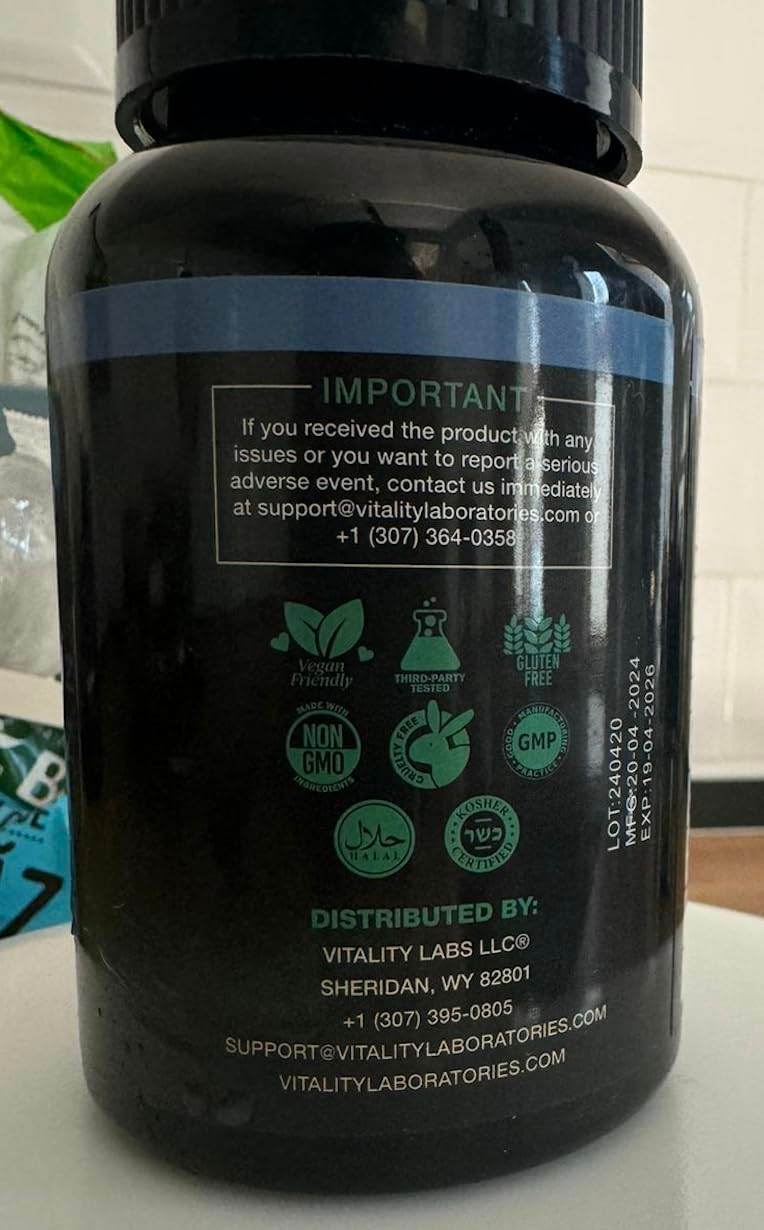 Vitality Labs Natural Sleep Aid Supplement for Adults Without Melatonin - Non-Habit Forming Herbal Sleep - GABA, L-Theanine, Reishi Mushroom, Apigenin, Magnesium Glycinate, 5-HTP - 90 Vegan Capsules - zenfulharmony.com