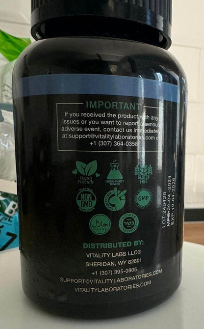 Vitality Labs Natural Sleep Aid Supplement for Adults Without Melatonin - Non-Habit Forming Herbal Sleep - GABA, L-Theanine, Reishi Mushroom, Apigenin, Magnesium Glycinate, 5-HTP - 90 Vegan Capsules - zenfulharmony.com