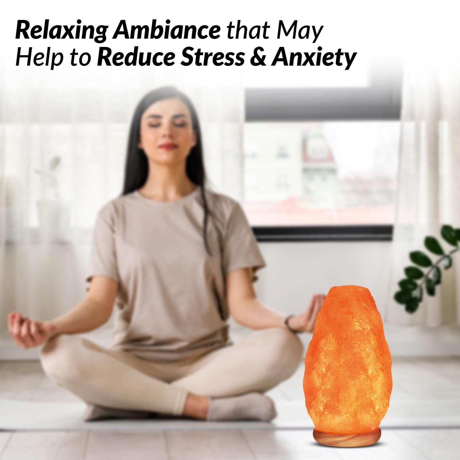 WBM Salt Lamp – USB Himalayan Salt Lamp with Touch Dimmer Control | Wooden Base | LED Bulb | 5-7lbs - zenfulharmony.com