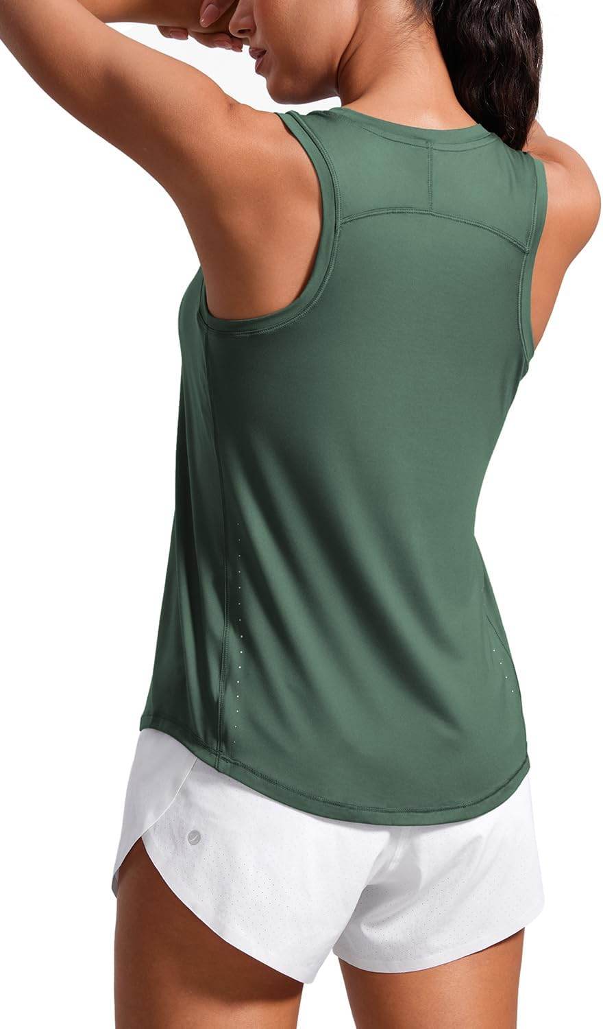 CRZ YOGA Lightweight Racerback Tank Tops for Women High Neck Workout Athletic Running Sleeveless Shirts - zenfulharmony.com