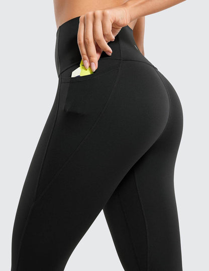 CRZ YOGA Womens Butterluxe Workout Leggings 25 Inches - High Waisted Gym Yoga Pants with Pockets Buttery Soft Black Medium - zenfulharmony.com