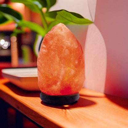 Himalayan Salt Lamp with Dimmer Switch - Natural Crystal Rock Night Light for Home Decor - Hand Carved Salt Lamp with Wooden Base - Soothing Amber Glow Night Light & Gifts - zenfulharmony.com