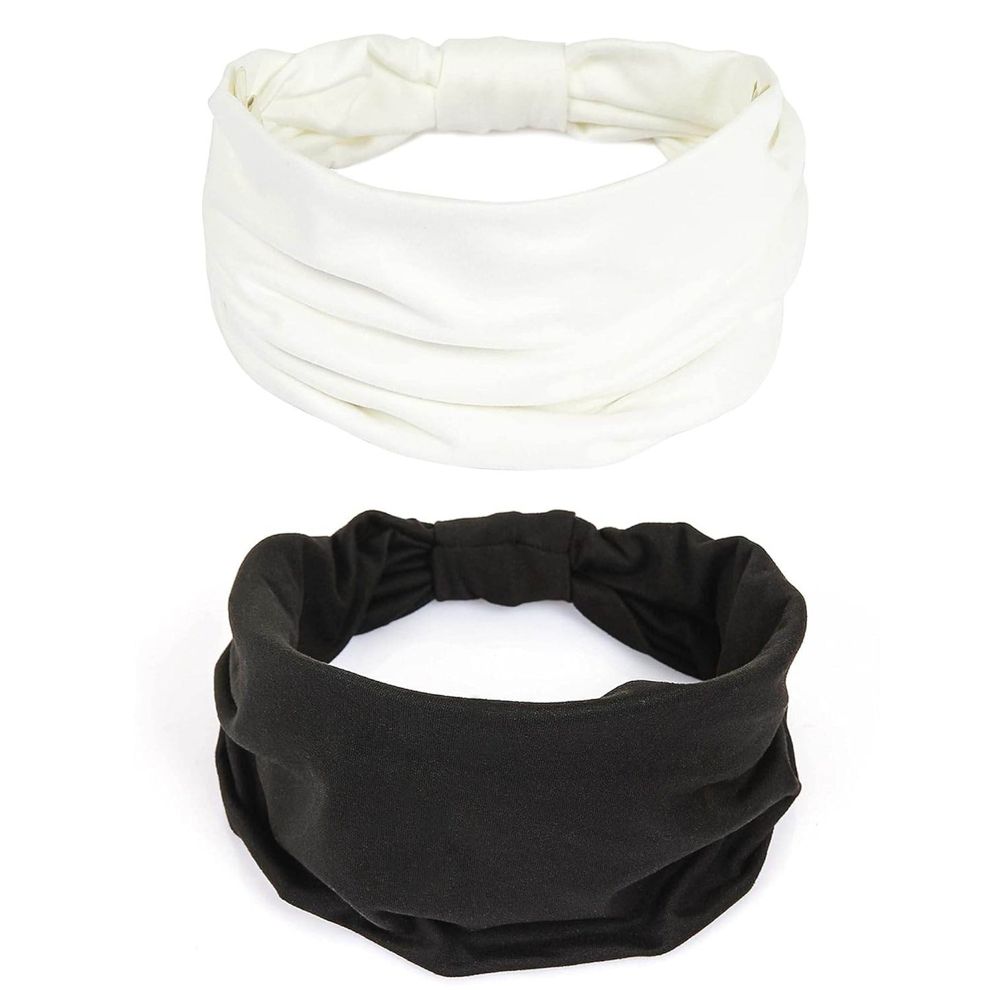 GILI 6 Pack Wide Headbands for Women Non Slip Soft Elastic Hair Bands Yoga Running Sports Workout Gym Head Wraps, Knotted Cotton Cloth African Turbans Bandana (with 6 Pcs Hair Ties) - zenfulharmony.com